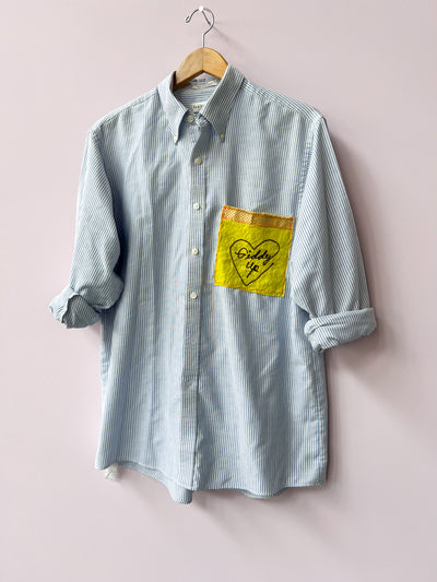 Giddy Up Upcycled Button UP Shirt L