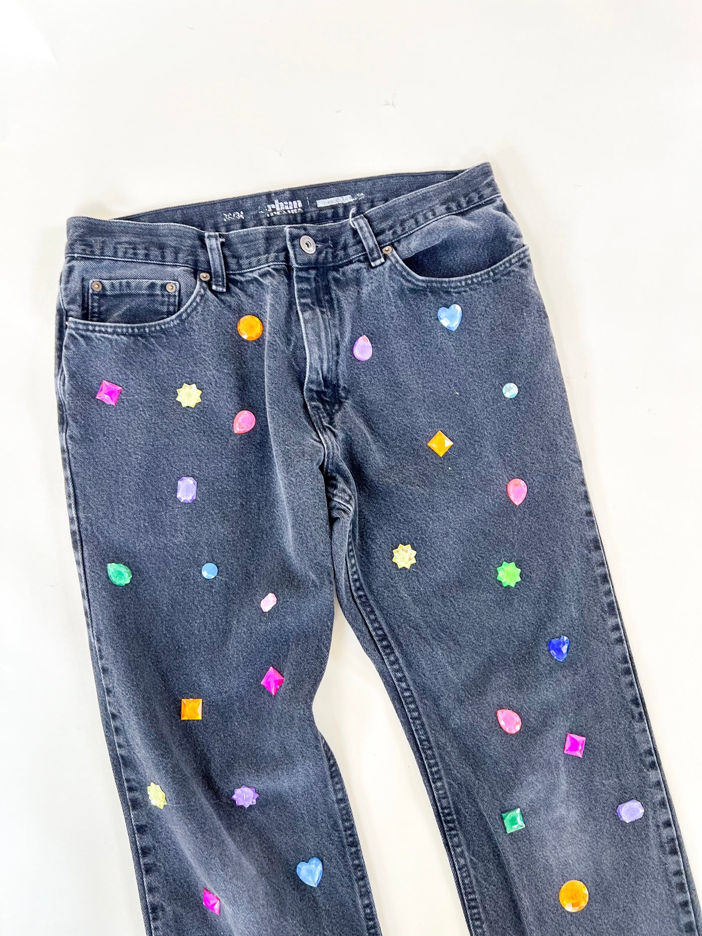 Rhinestone Black Jeans