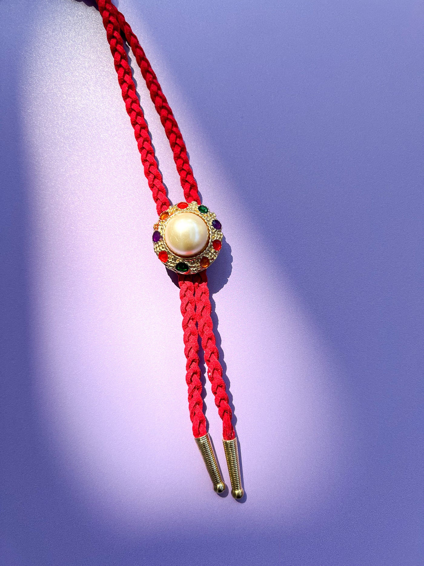 Red Braided Bolo Tie