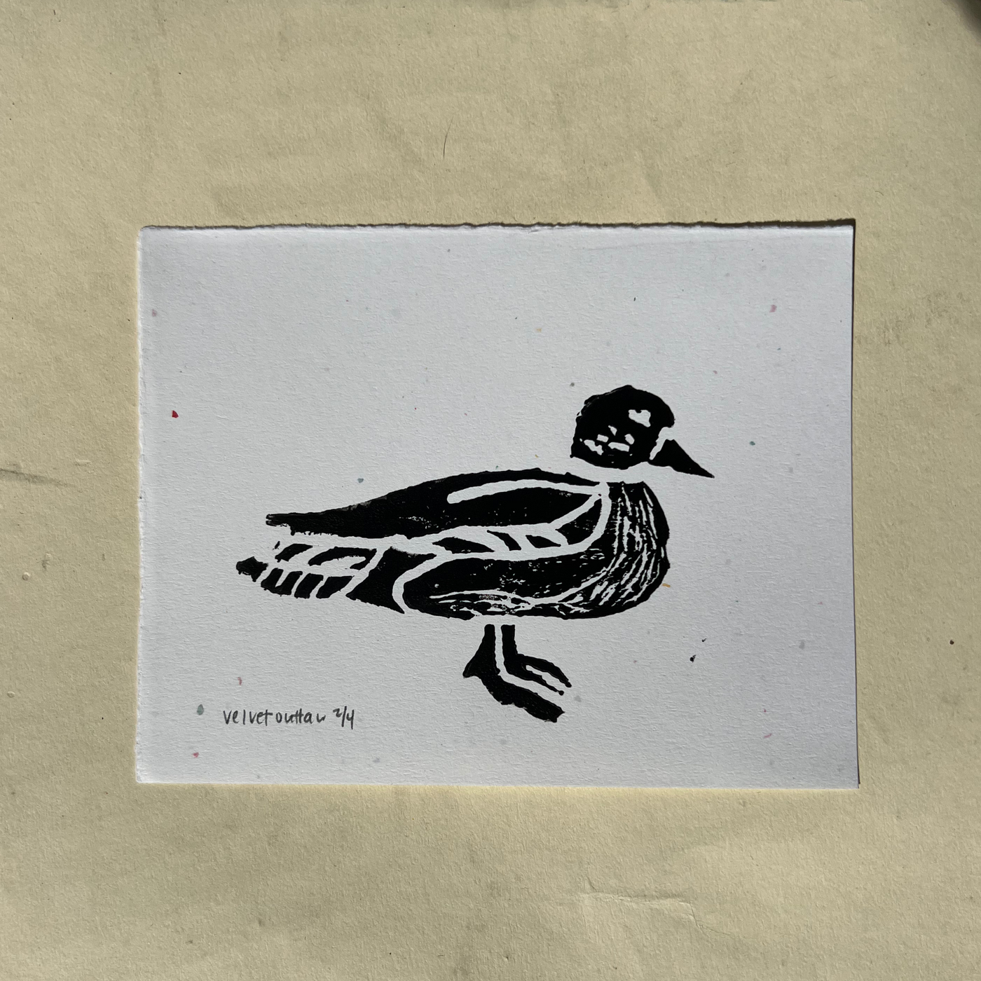 Duck Linocut Print