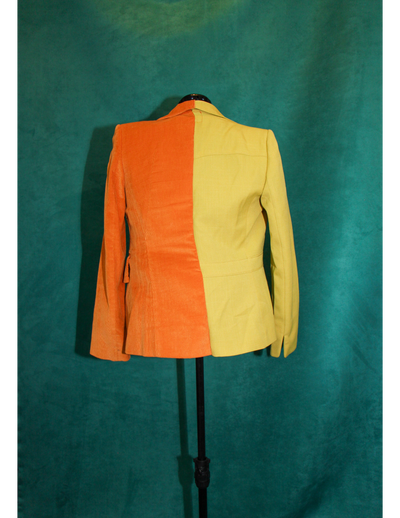 Two Tone Orange and Chartreuse Blazer - Size M
