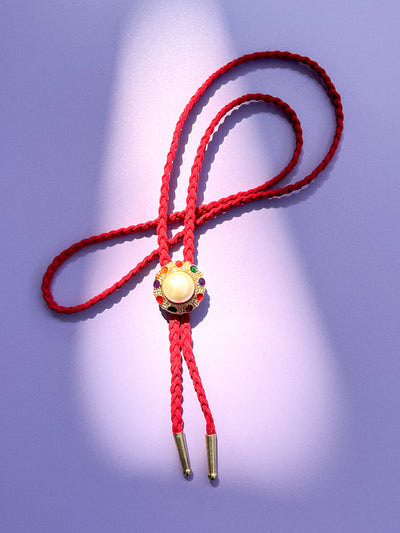 Red Braided Bolo Tie