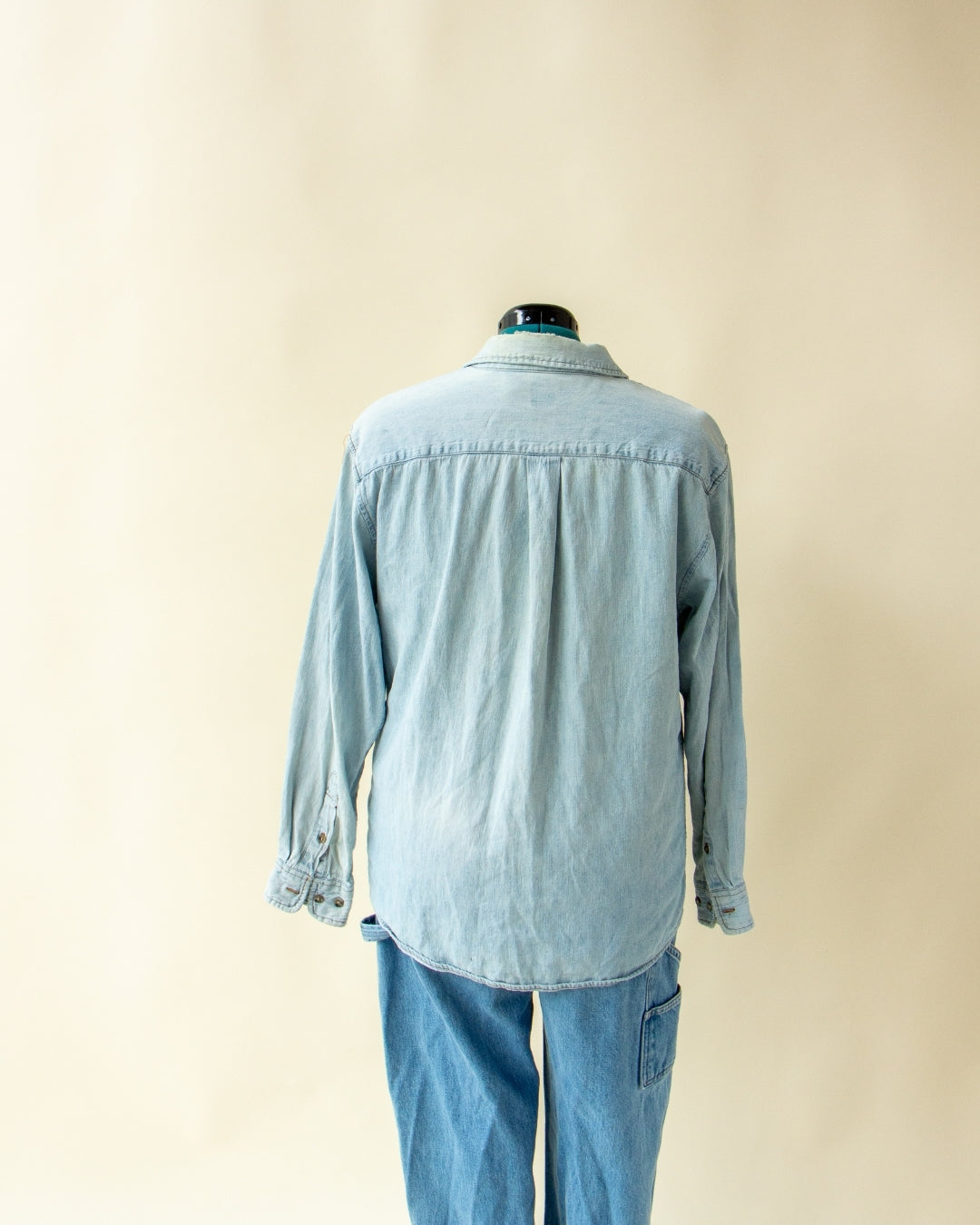 Light Wash Vintage Denim Button Up Shirt