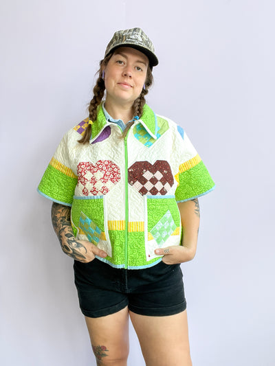 Quilted Short Sleeve Top/Jacket XL
