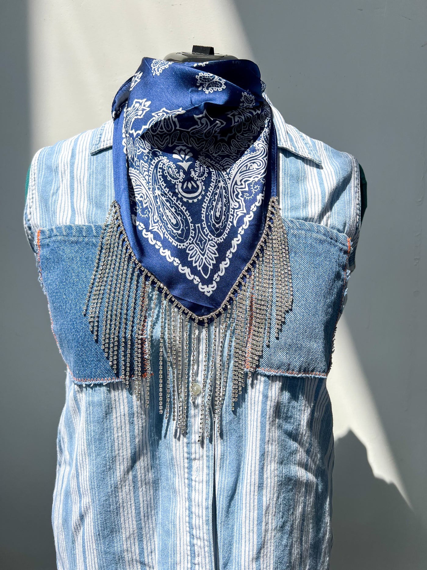 Rhinestone Satin Bandana - MULTIPLE COLORS