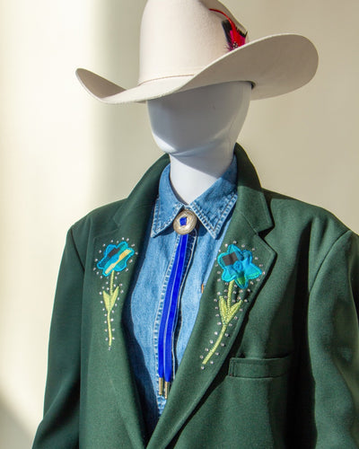 Green Reworked Rhinestone Western Style Jacket L