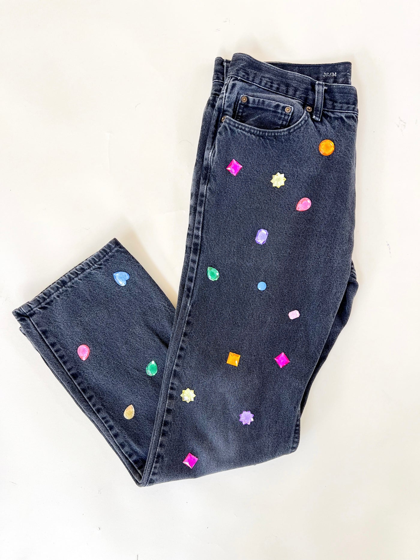 Rhinestone Black Jeans