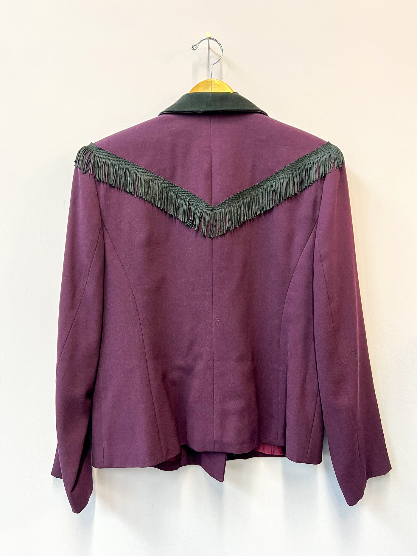 Western Cowboy Chain Stitch Fringe Blazer M