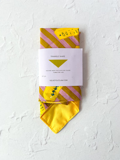 Butter Bandana Chartreuse and Pink
