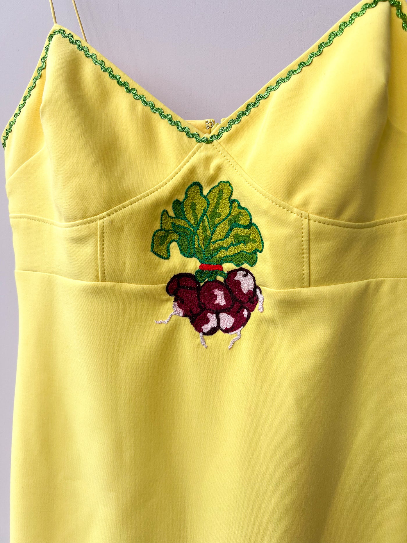 Butter Yellow Radish Midi Fringe Dress