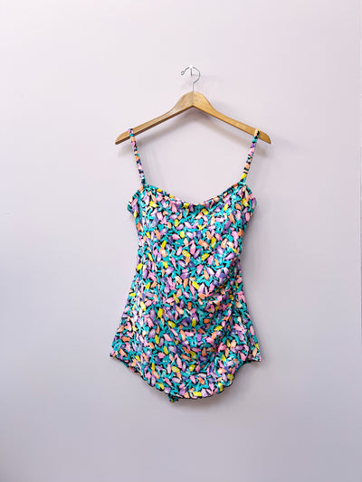 Retro Neon One Piece Bathing Suit