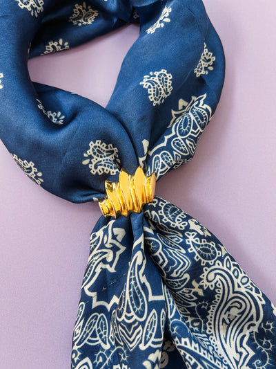 Gold Vintage Upcycled Bandana Slide