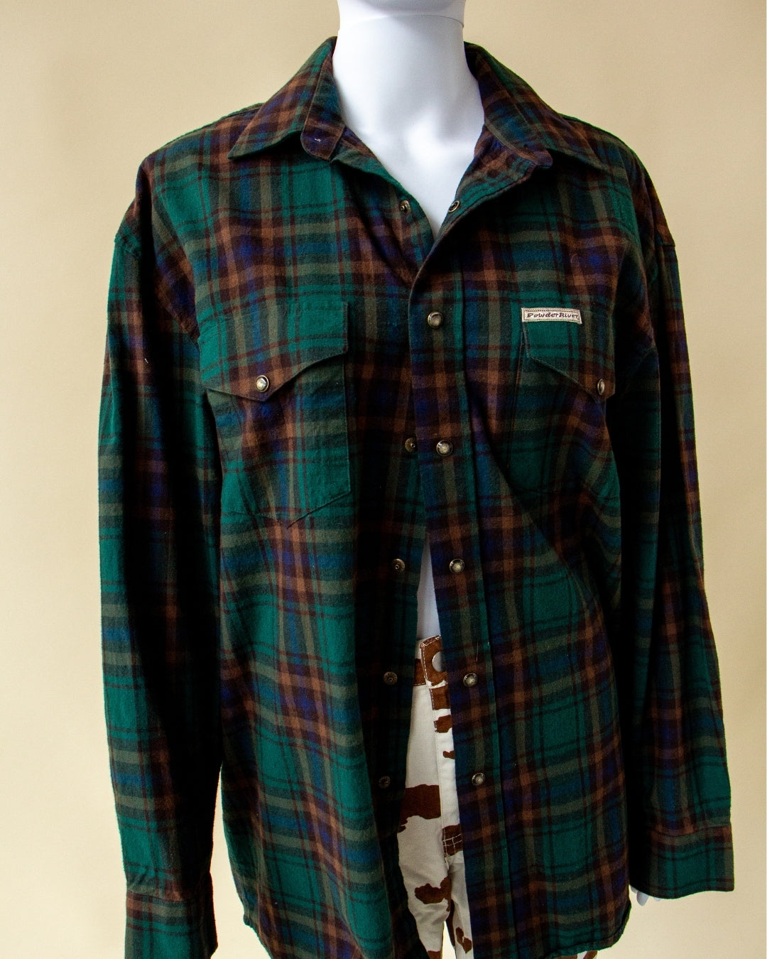 Flannel Plaid Western Pearl Snap Long Sleeve Shirt