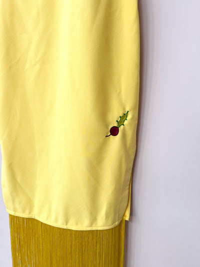 Butter Yellow Radish Midi Fringe Dress