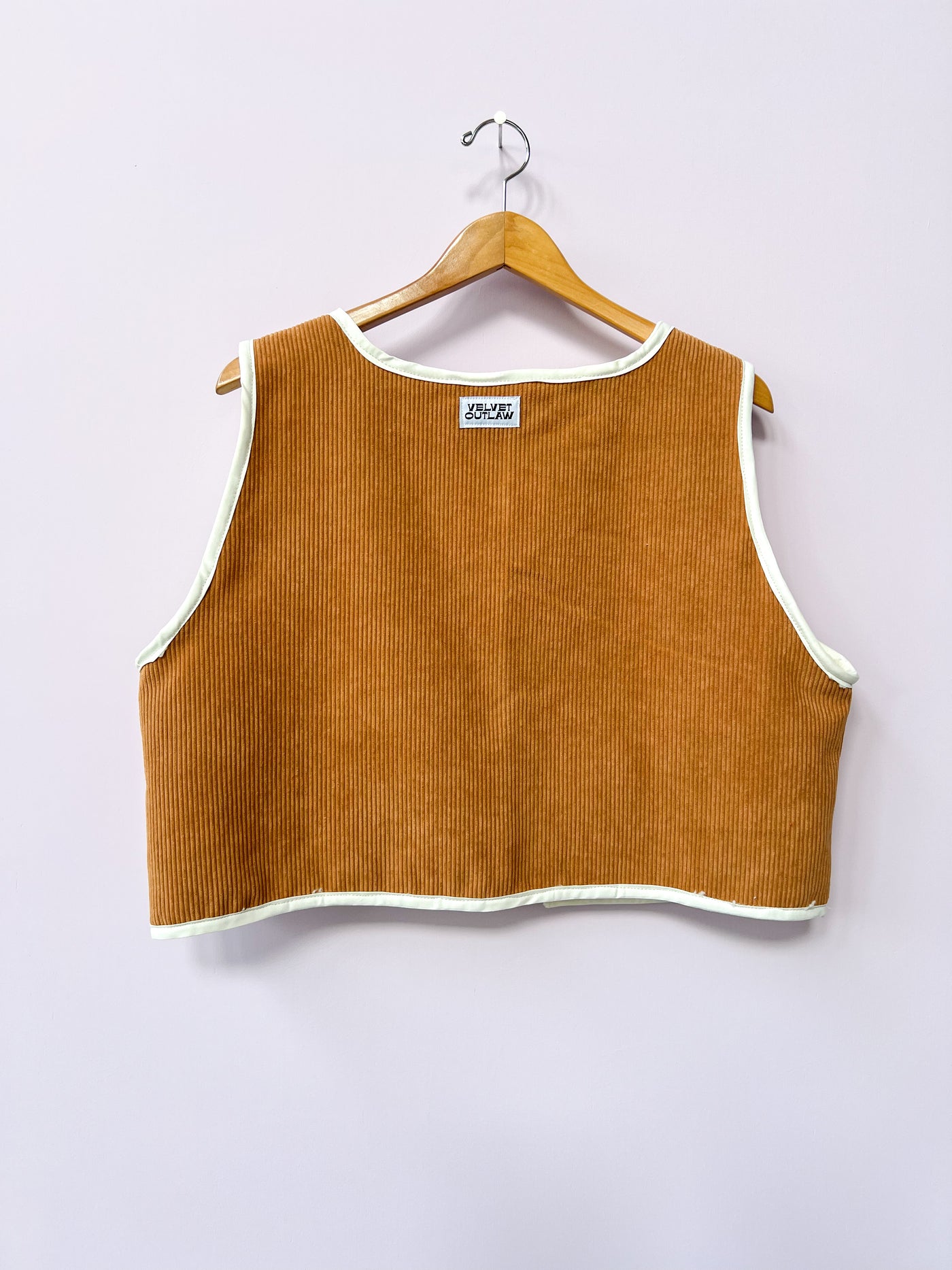 Queer Corduroy Sherpa Cropped Bowling Vest L