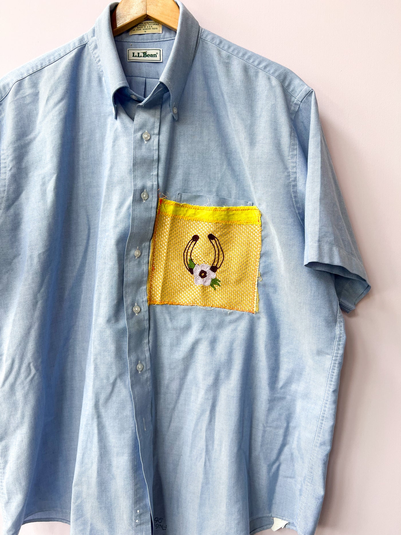 Horseshoe Upcycled Button Up Shirt 1X