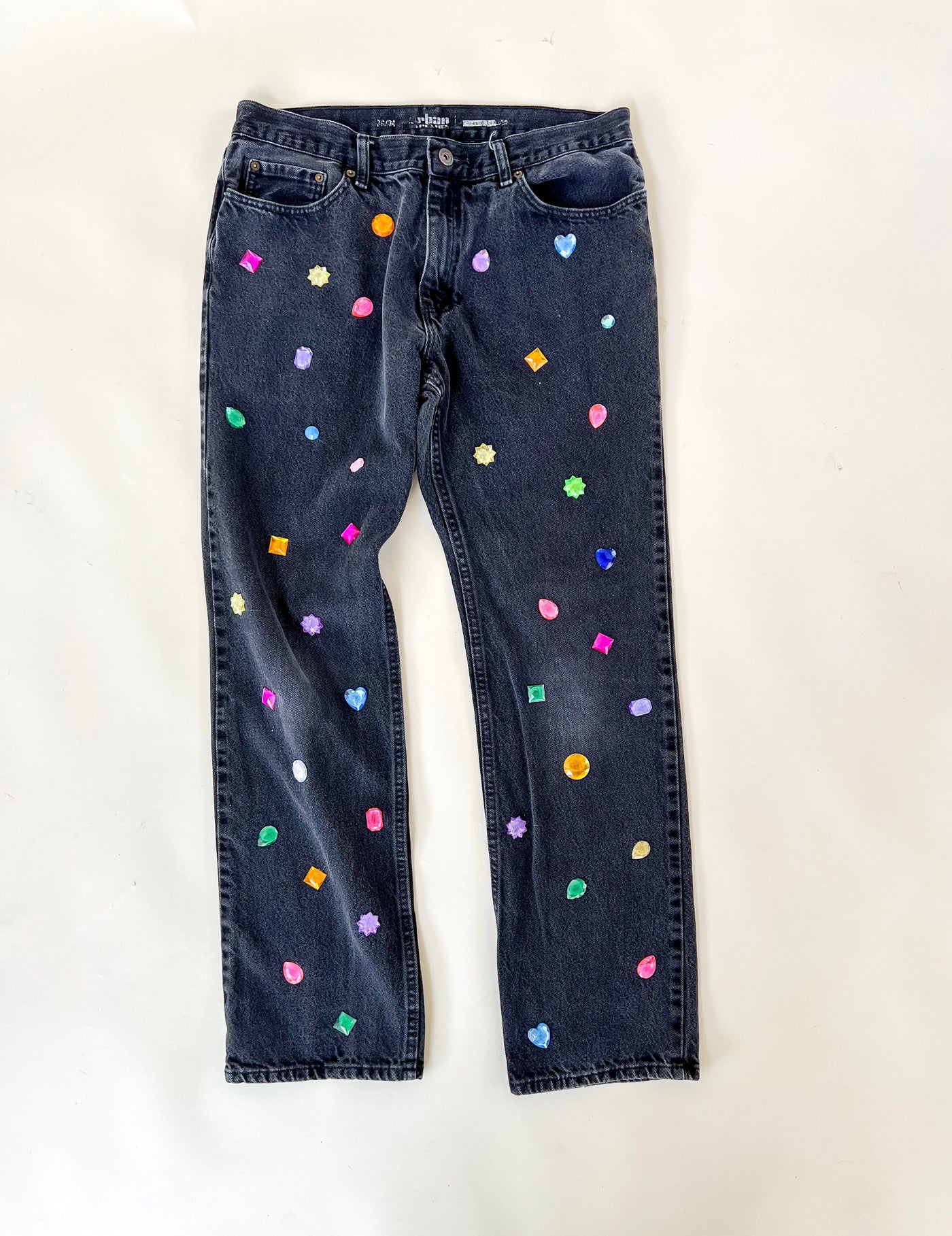 Rhinestone Black Jeans
