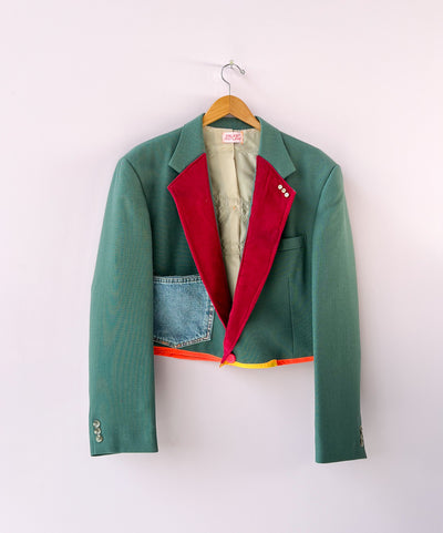 Abstract Maximalist Fringe Blazer - Large