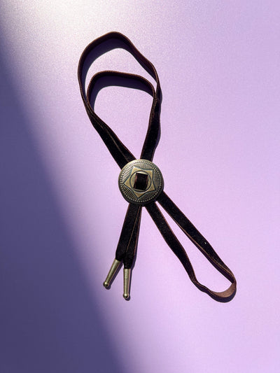 Brown Velvet Bolo Tie