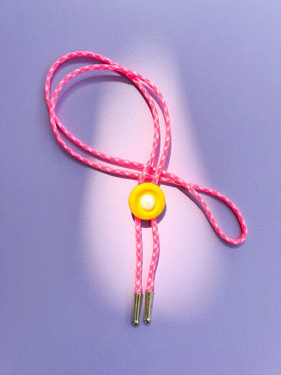 Pink Camo & Yellow Bolo Tie