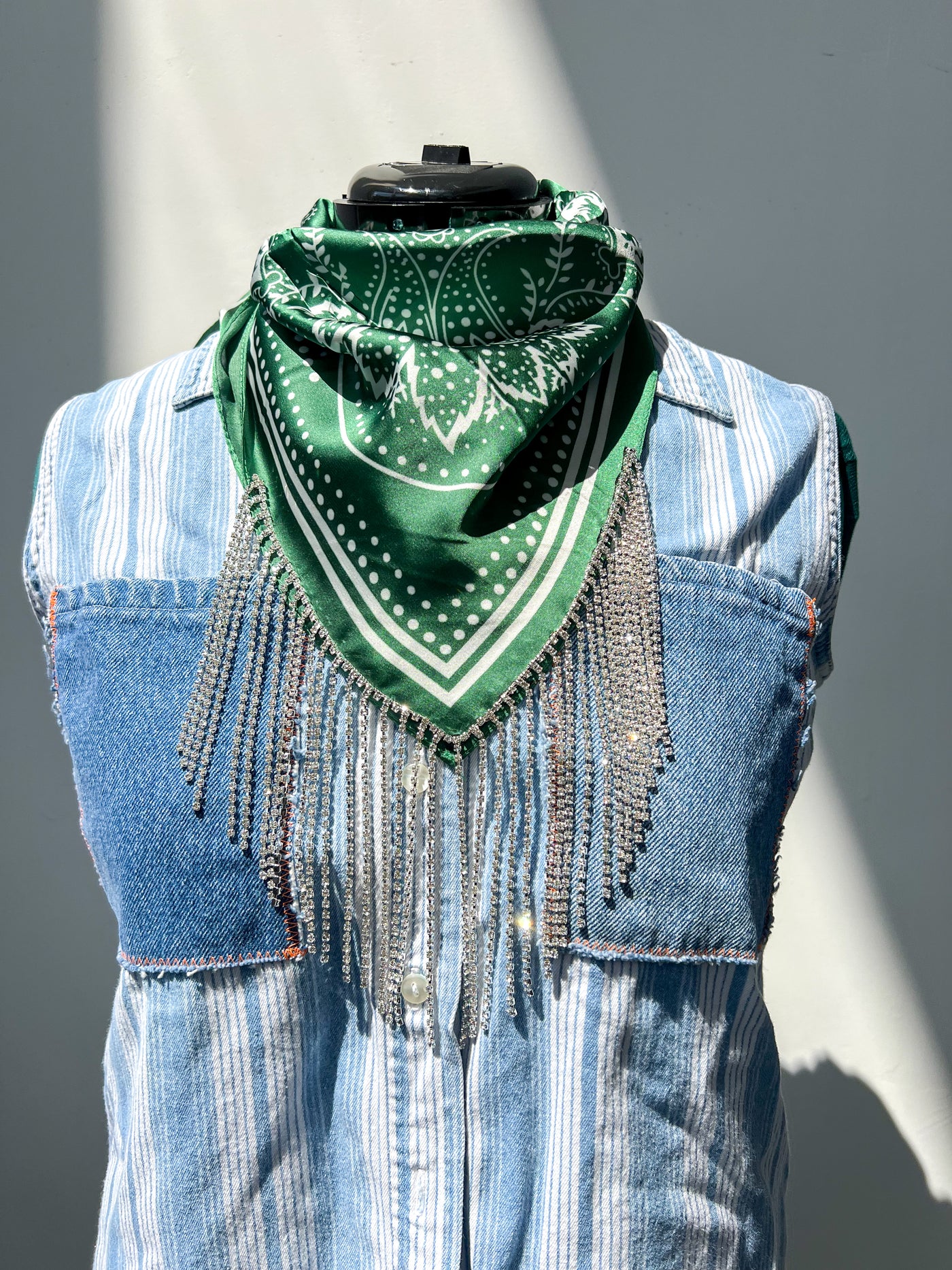 Rhinestone Satin Bandana - MULTIPLE COLORS
