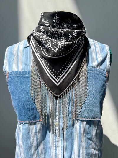 Rhinestone Satin Bandana - MULTIPLE COLORS