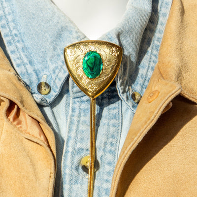 Emerald Gold Vintage Bolo Tie