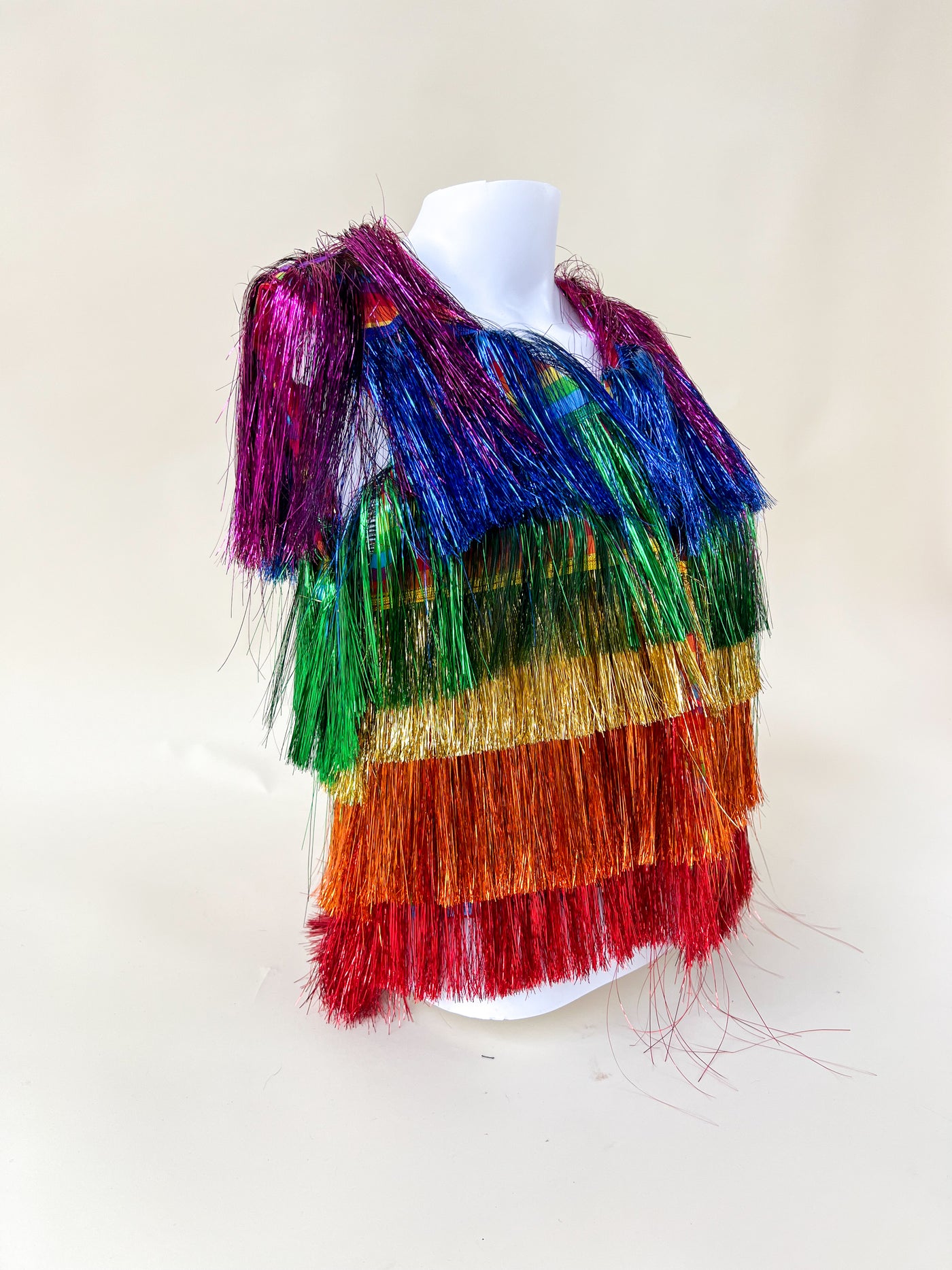 Rainbow Fringe Vest Small