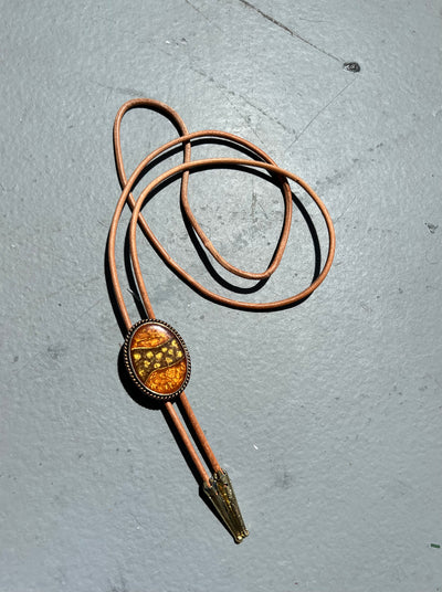 Amber Leather Bolo Tie