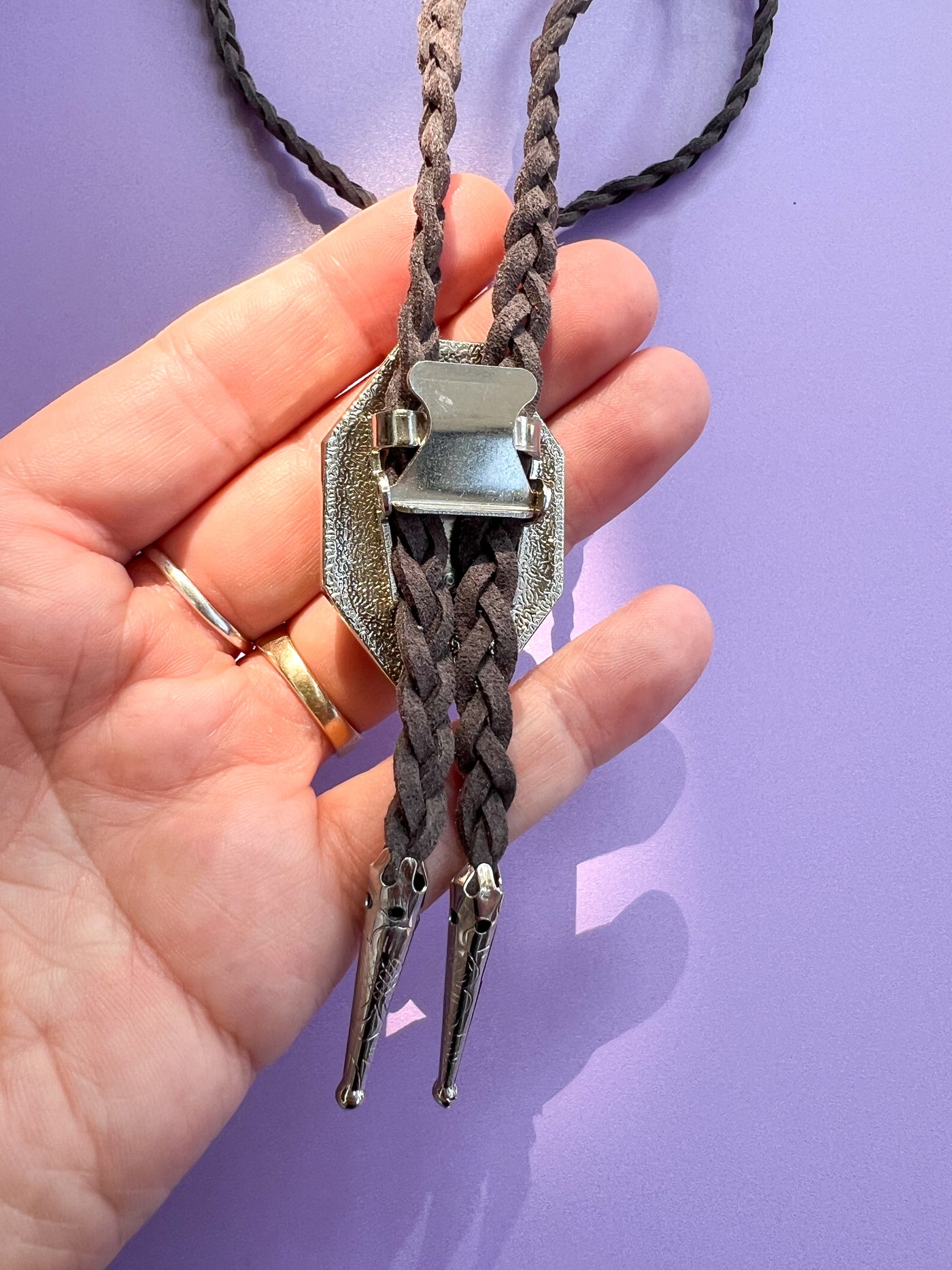 Blue Stone Hand Braided Bolo Tie