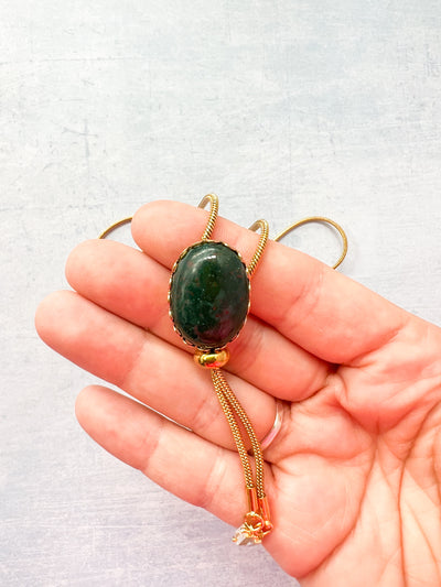 Gemstone Western Bolo Tie - MULTIPLE STONE COLORS