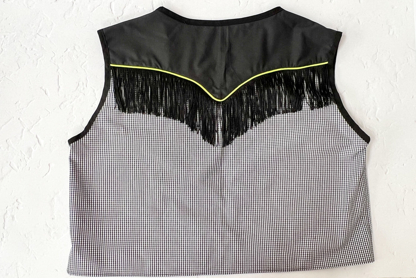 Western Fringe Gingham Vest XL/1X