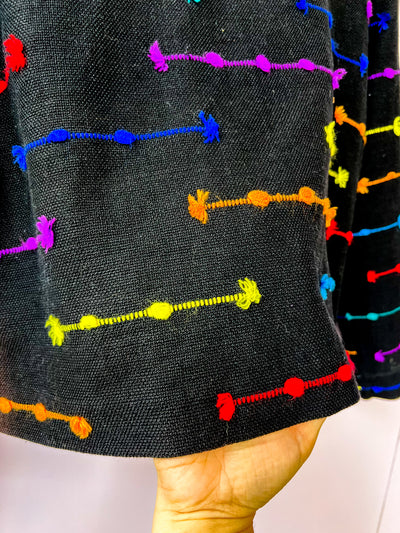 Black Rainbow Woven Jacket Blazer L