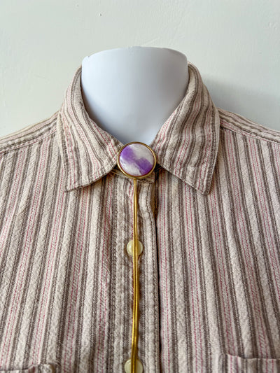 Purple Style Gold Bolo Tie
