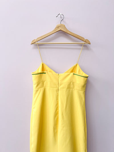 Butter Yellow Radish Midi Fringe Dress