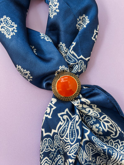 Red and Gold Upcycled Bandana Slide