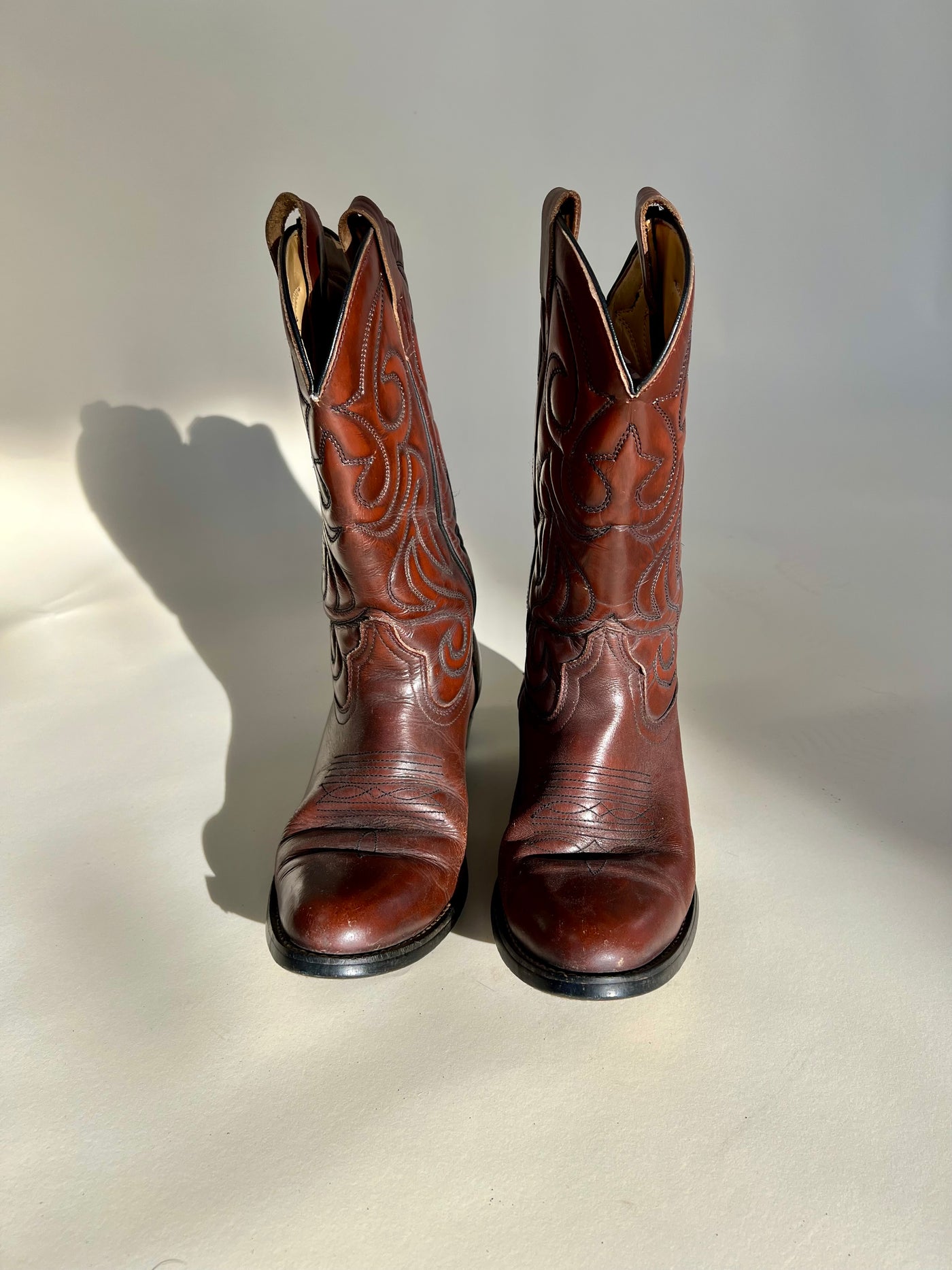 Brown Leather Cowboy Boot size 10