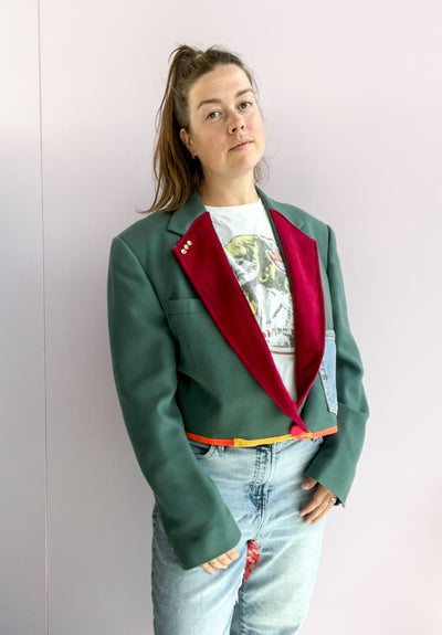 Abstract Maximalist Fringe Blazer - Large