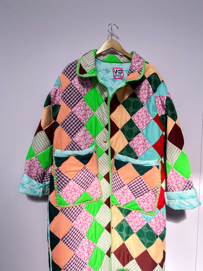 Long Maximalist Quilted Coat 2X