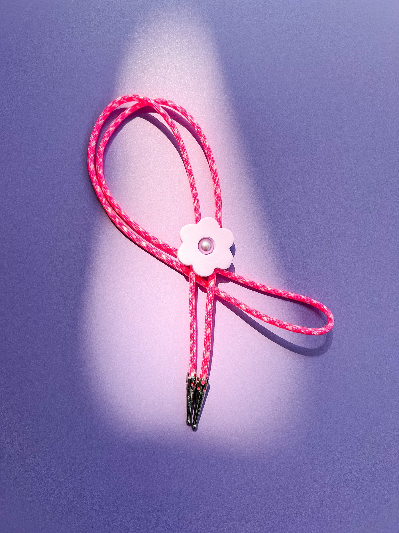 Purple Clay Flower Bolo Tie