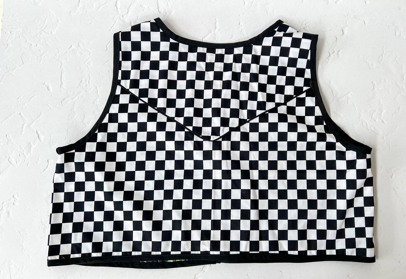 Black & White Checkered Vest 1X/2X