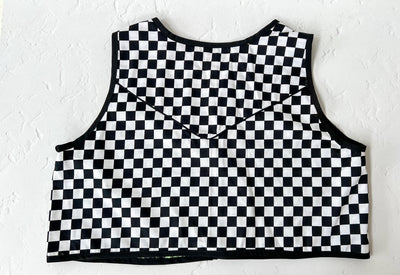 Black & White Checkered Vest 1X/2X
