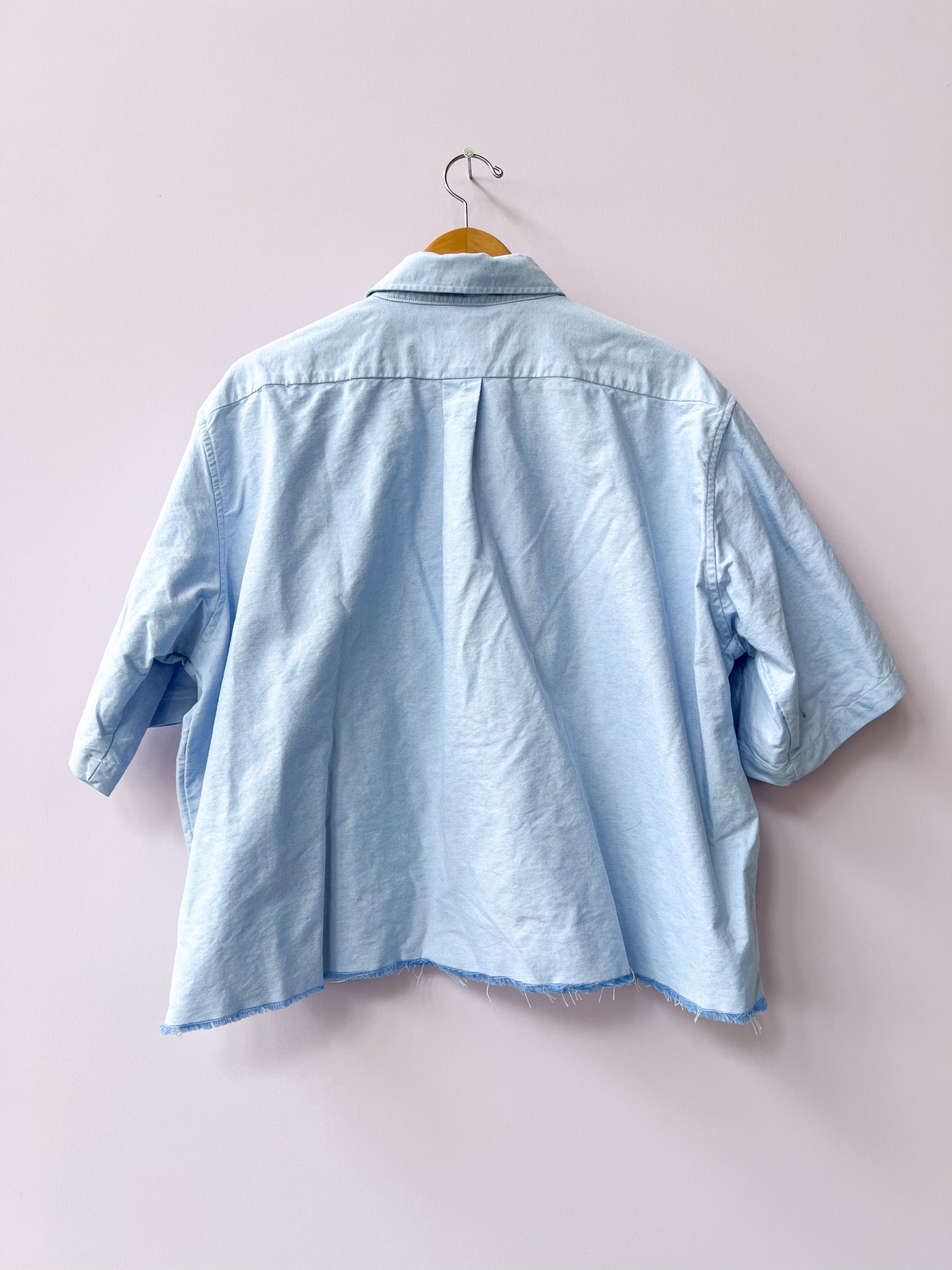 Baby Cow Cropped Upcycled Button Up Shirt 3X