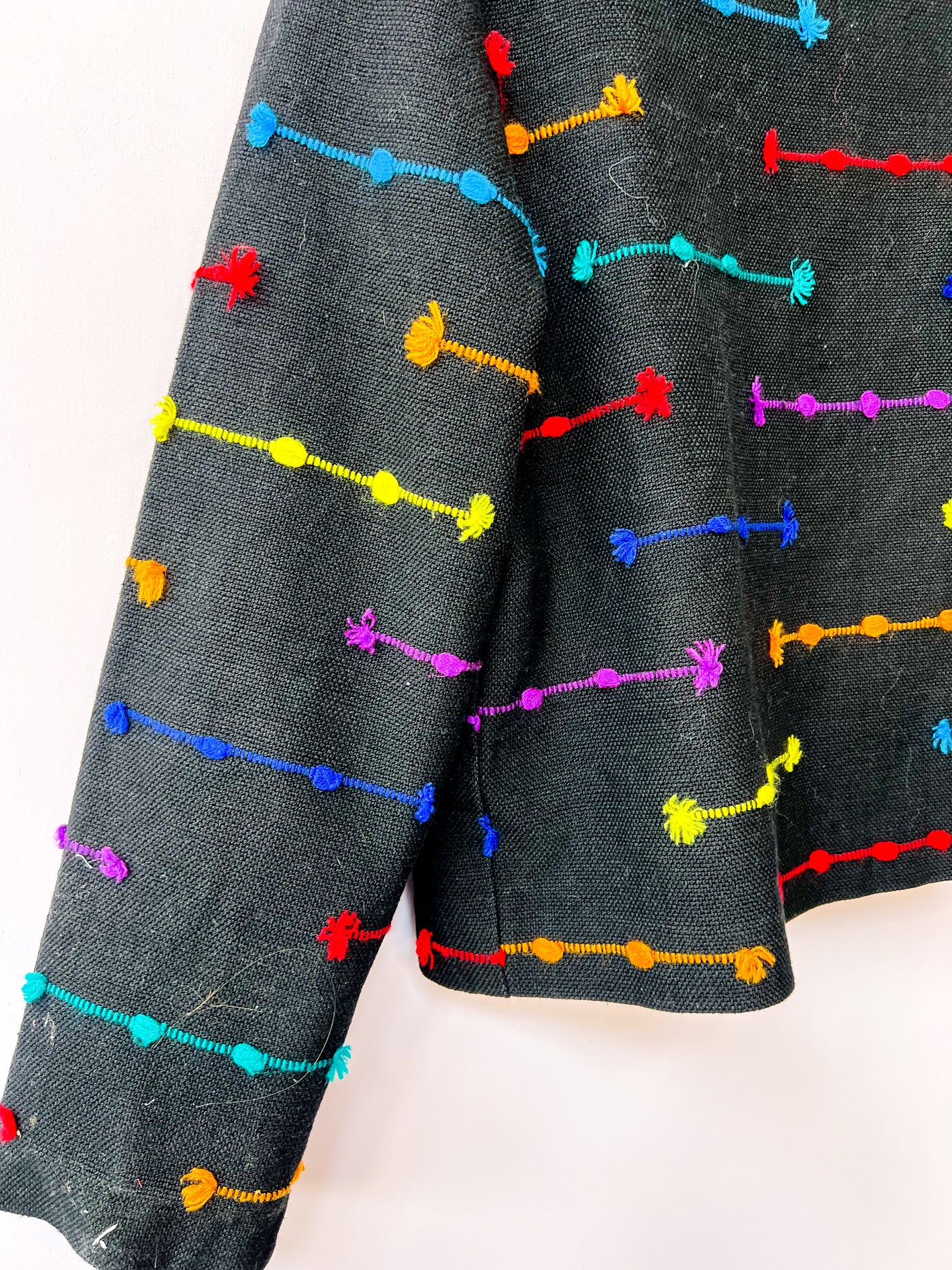 Black Rainbow Woven Jacket Blazer L