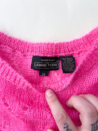 Pink Mohair Blend Sweater Vest Vintage M