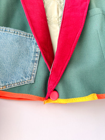 Abstract Maximalist Fringe Blazer - Large