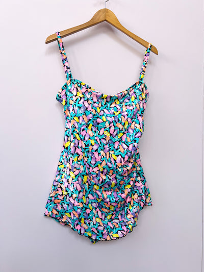 Retro Neon One Piece Bathing Suit
