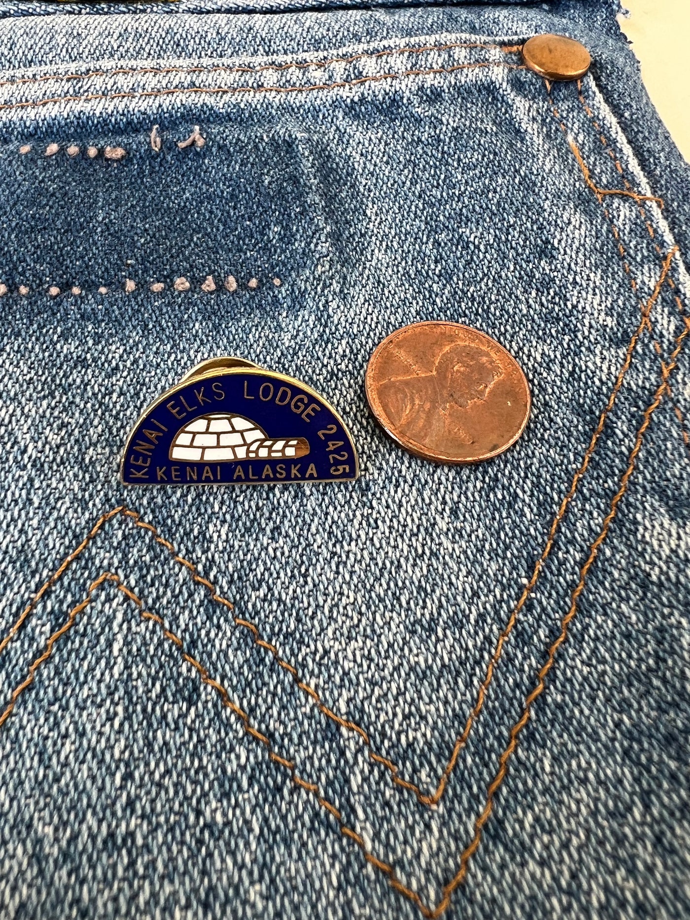 Alaska Elk Lodge Pin