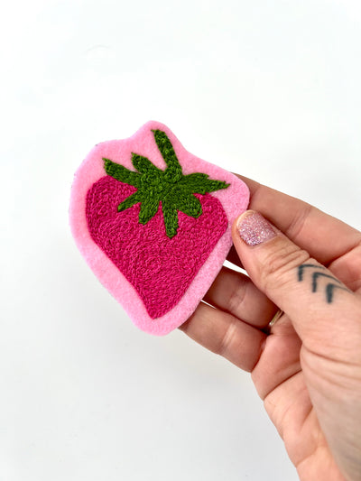 Large Strawberry Chainstitch Iron On Patch