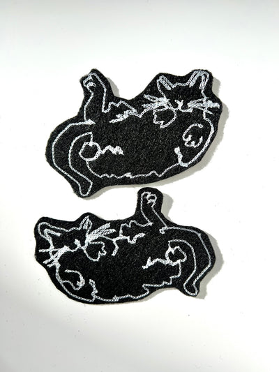 Black Cat Chainstitch Iron On Patch